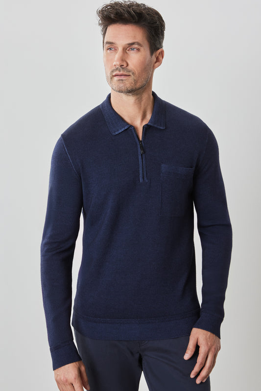 Alberni Long Sleeve Zip Sweater Polo