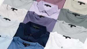 The Barakett Polo, Barakett Tee, and Barakett V-Neck in a variety of colorways