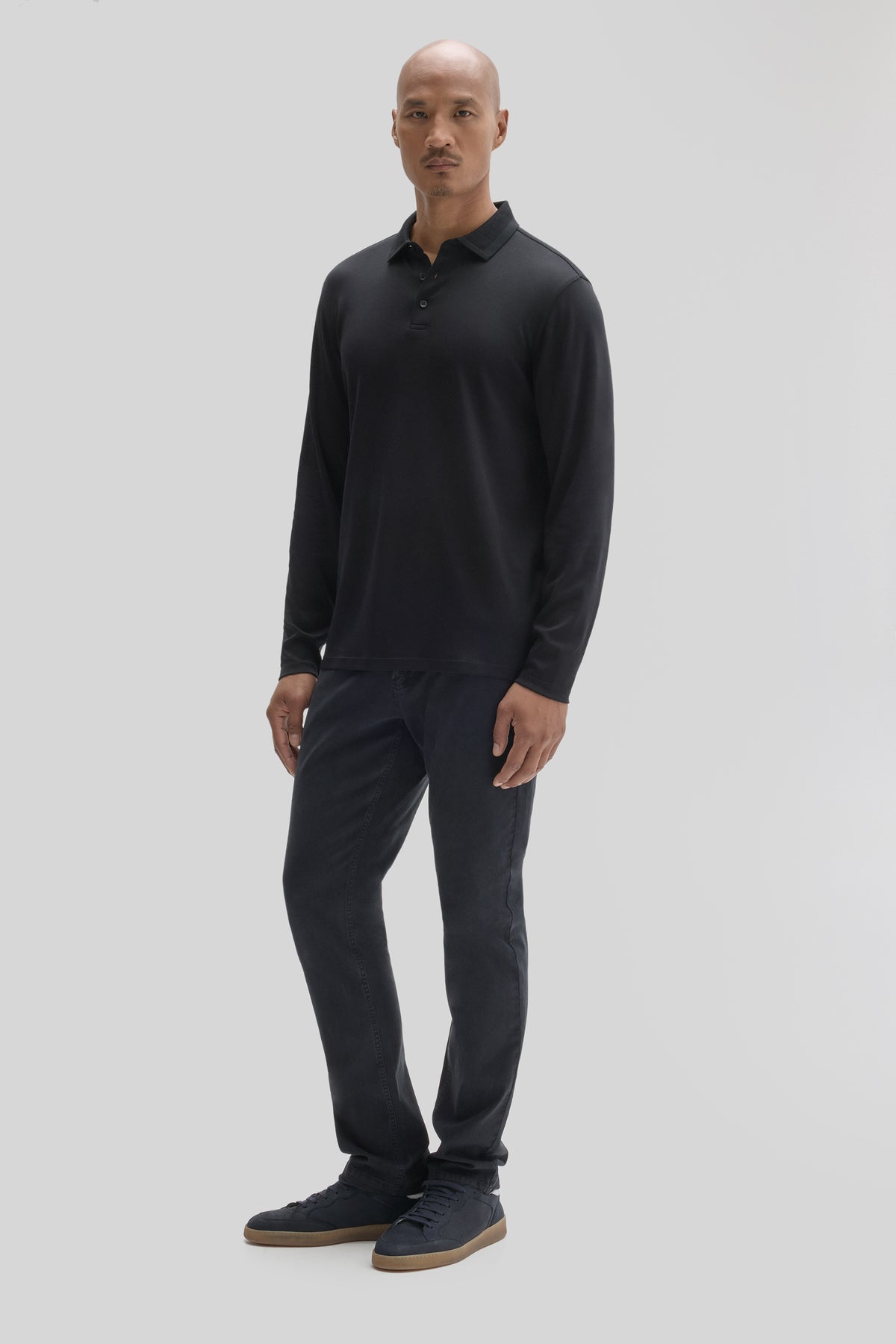 The Barakett Long Sleeve Textured Collar Polo