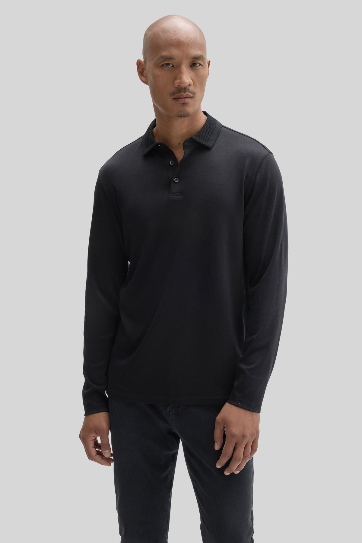 The Barakett Long Sleeve Textured Collar Polo
