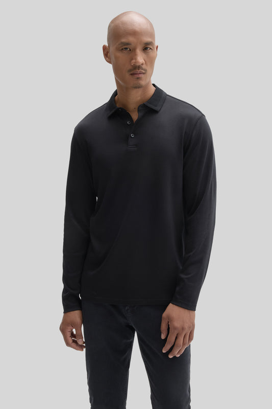 The Barakett Long Sleeve Textured Collar Polo