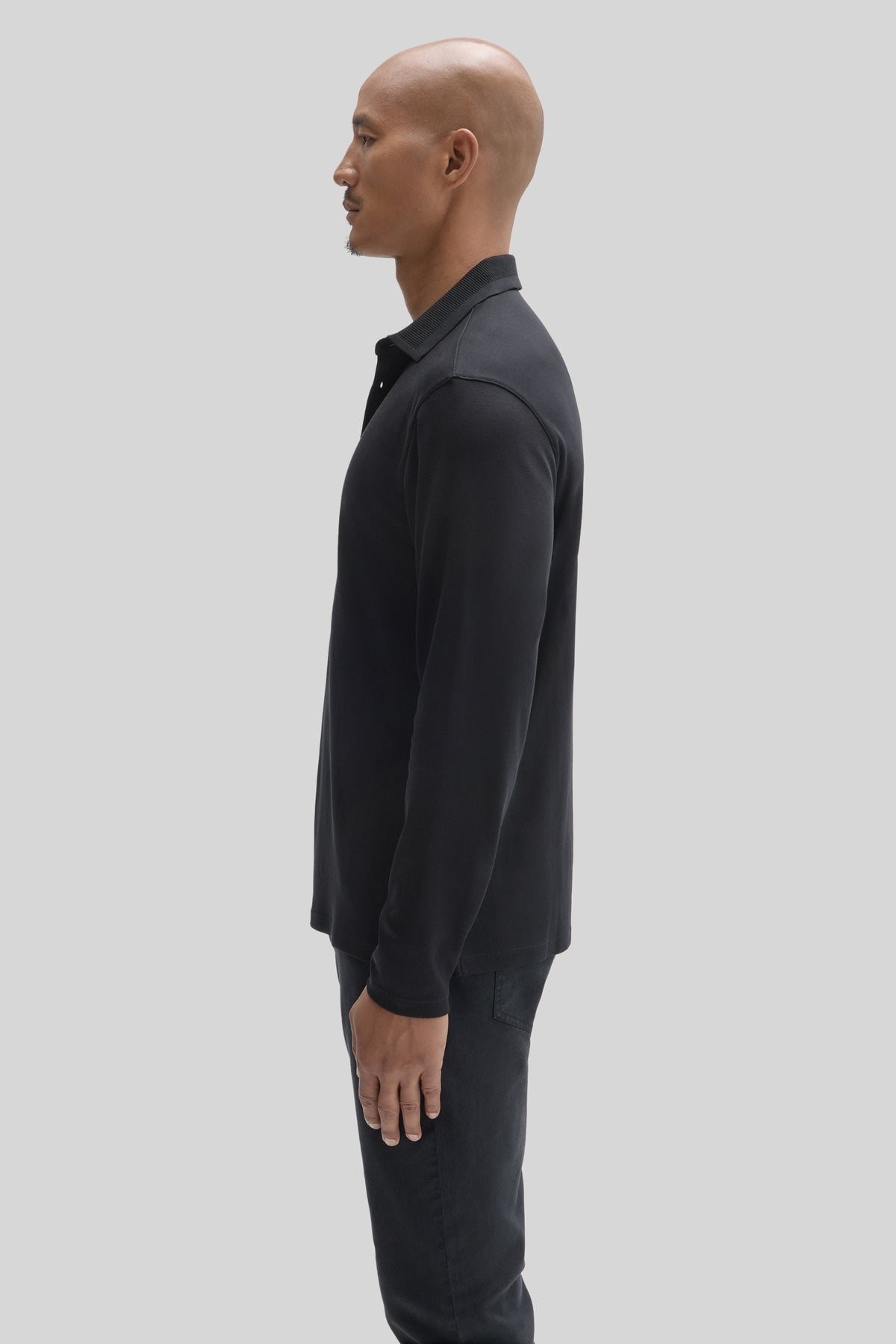 The Barakett Long Sleeve Textured Collar Polo