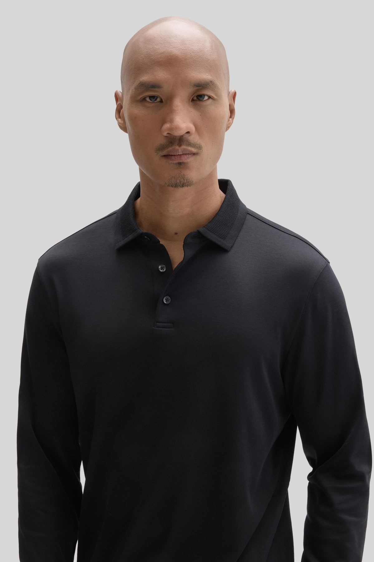 The Barakett Long Sleeve Textured Collar Polo