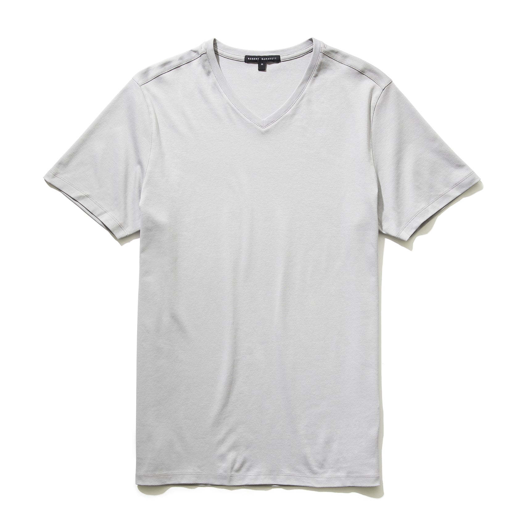 Men's Pima Cotton V-Neck T-Shirt in Chalk - Robert Barakett