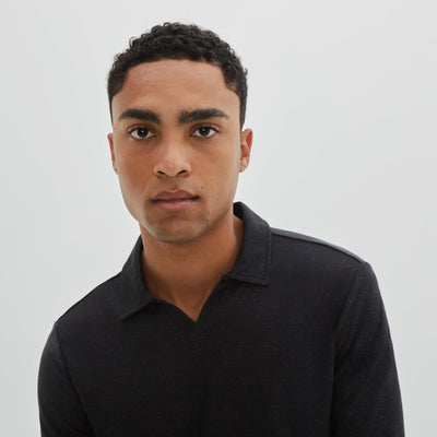 LAMBERT OPEN COLLAR POLO-LS Polo-Robert Barakett