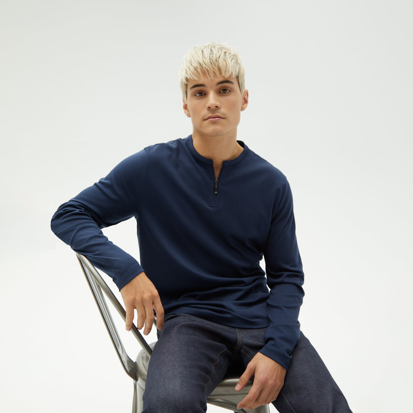 THE BARAKETT ZIP HENLEY-Barakett LS Henley-Robert Barakett